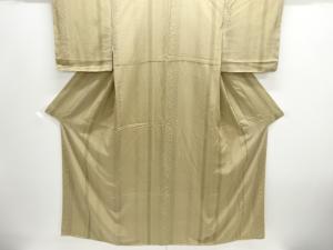 未使用品　縞に花唐草・麻の葉模様小紋着物